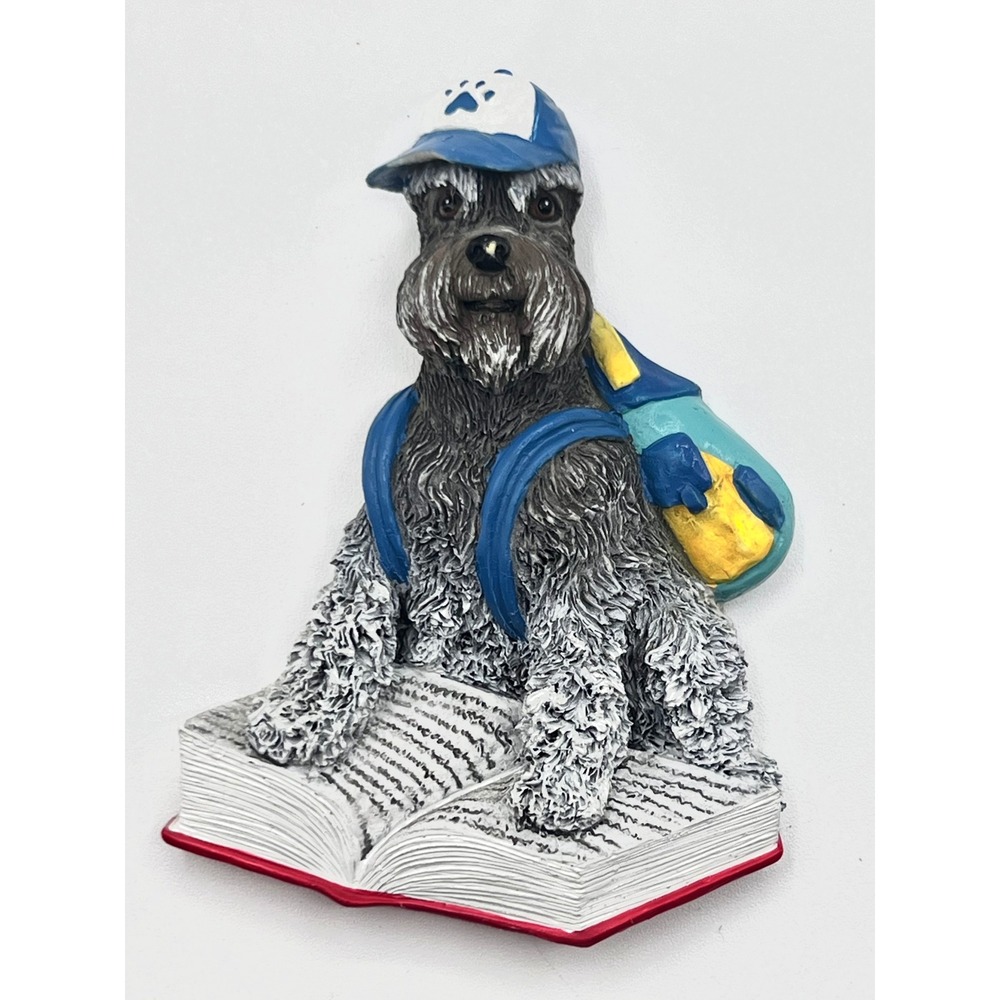 Willabee & Ward Schnauzer Dog Magnet‎ Scout with Hat and Backpack Cute